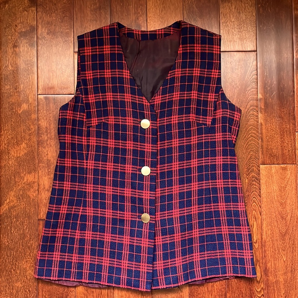 Vintage Plaid Vest Size 2-4